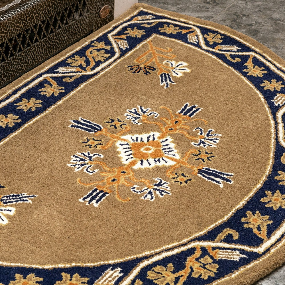 Jardin Half Round Wool Rug | Plow & Hearth
