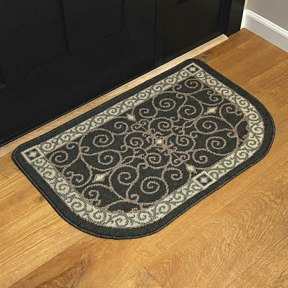 Eastly Midnight Polypropylene Rug, 23"x36" | Plow & Hearth