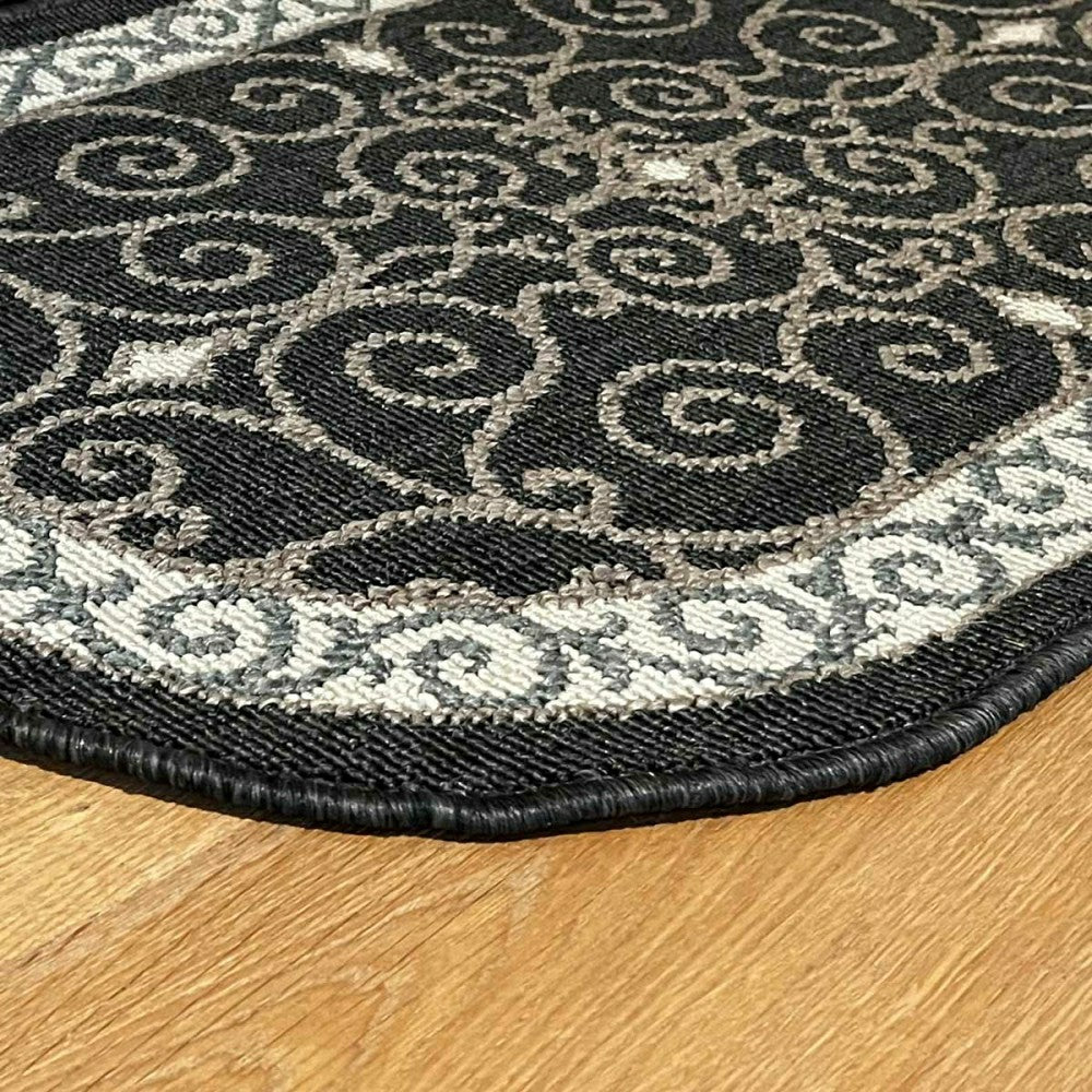 Eastly Midnight Polypropylene Rug, 23"x36" | Plow & Hearth