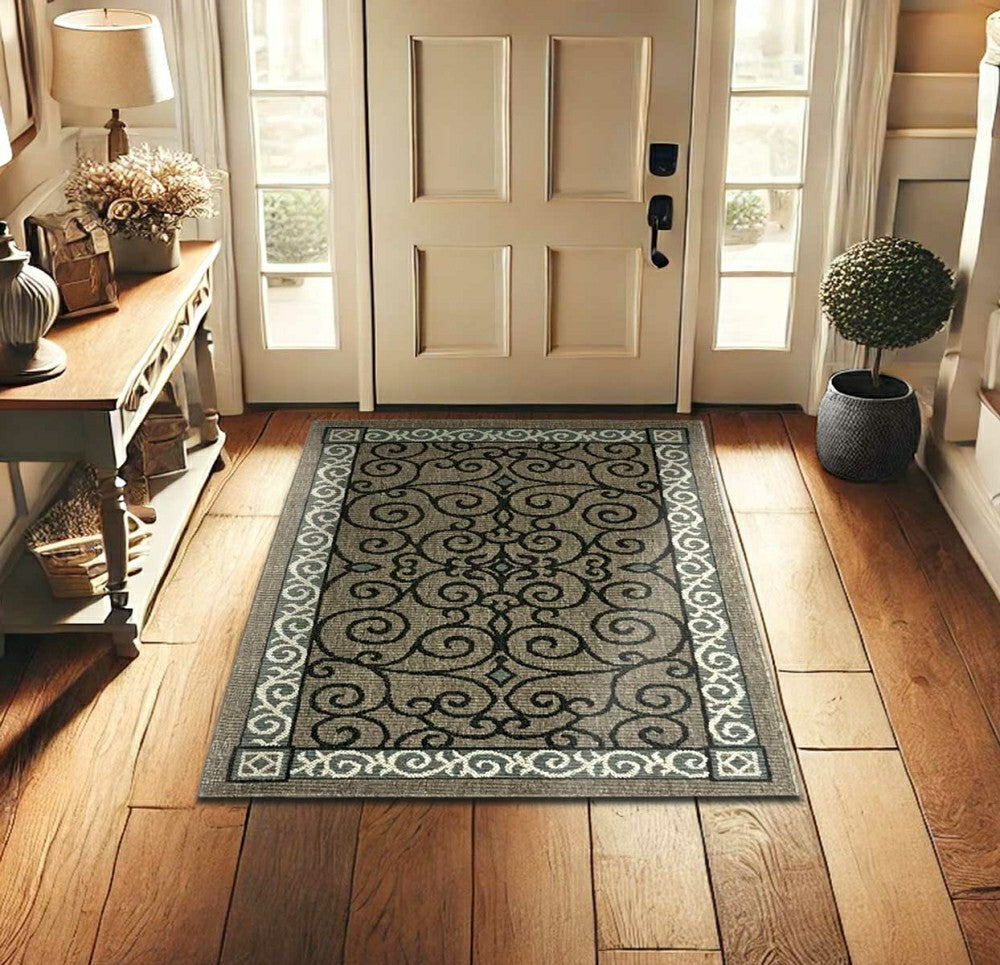 Eastly Scroll Polypropylene Rug | Plow & Hearth