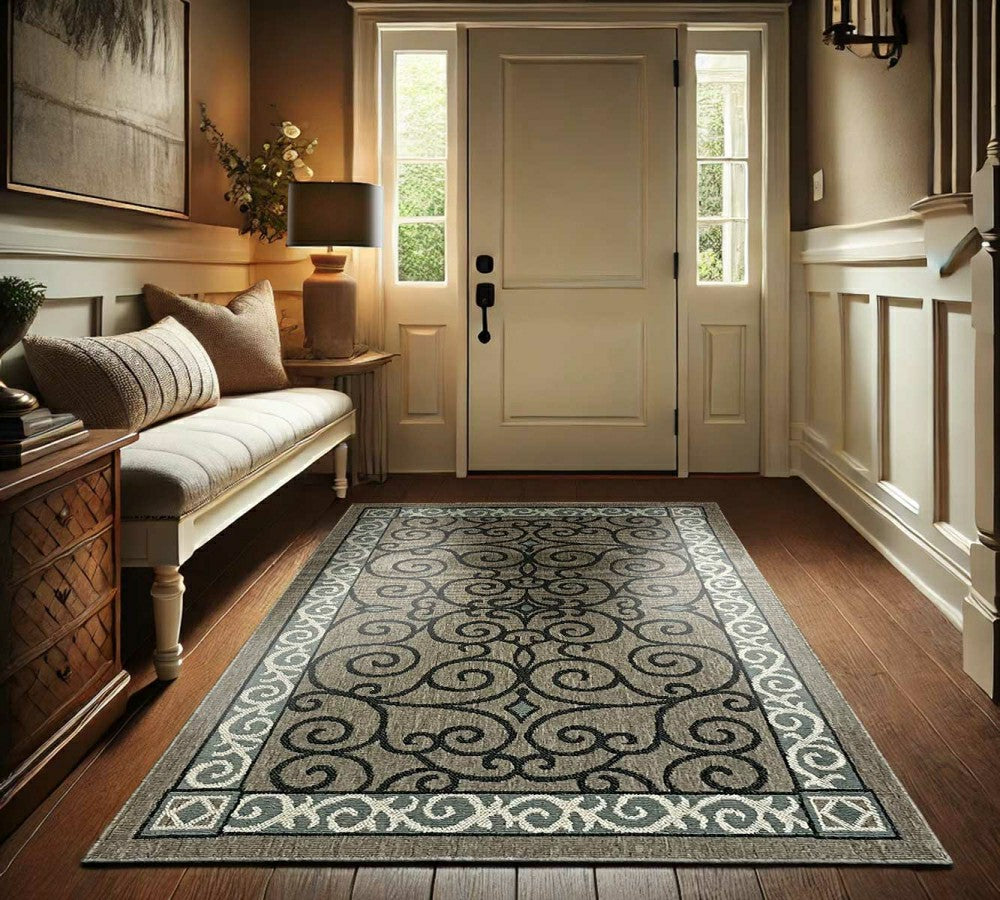 Eastly Scroll Polypropylene Rug | Plow & Hearth