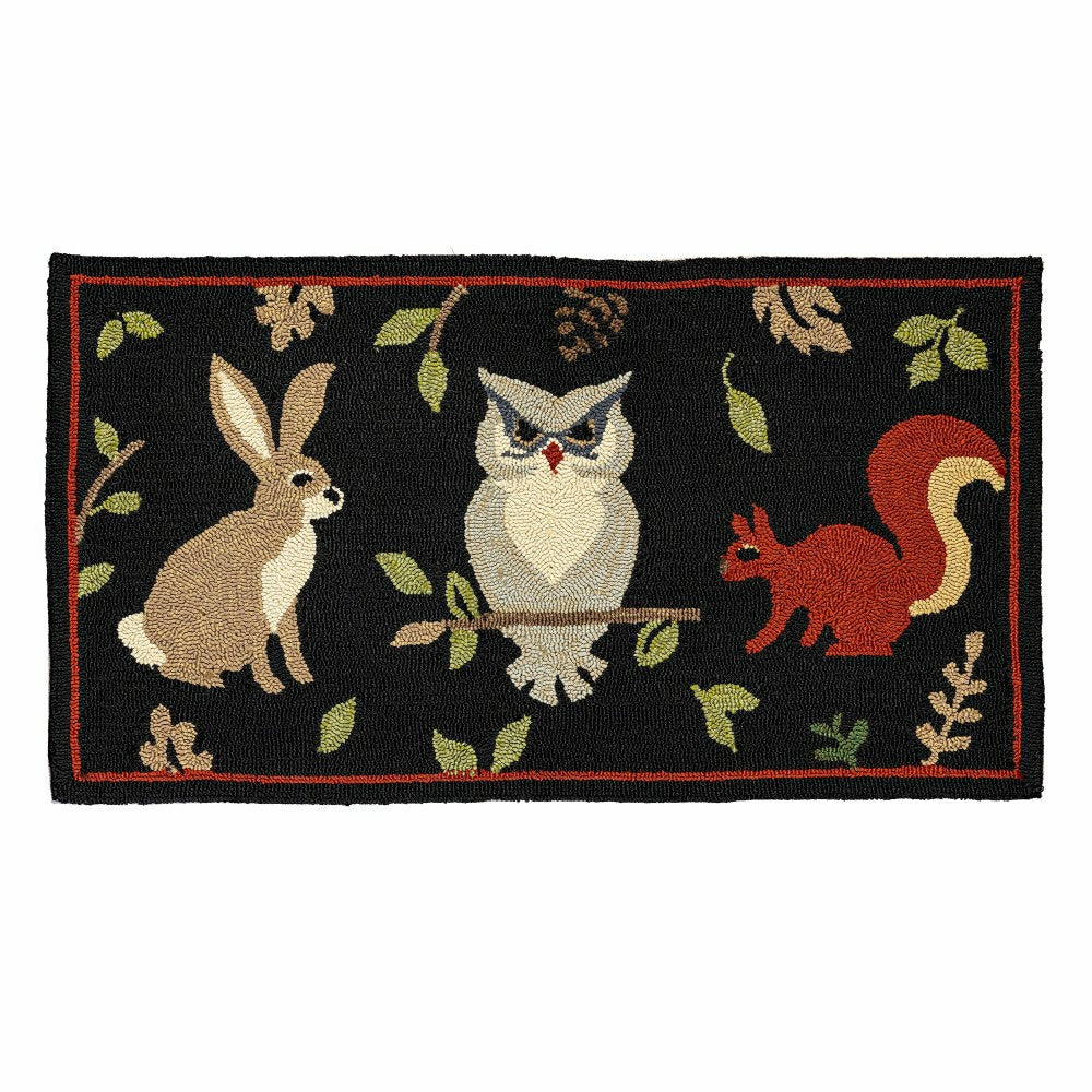 Indoor/Outdoor Hooked Woodland Rug | Plow & Hearth