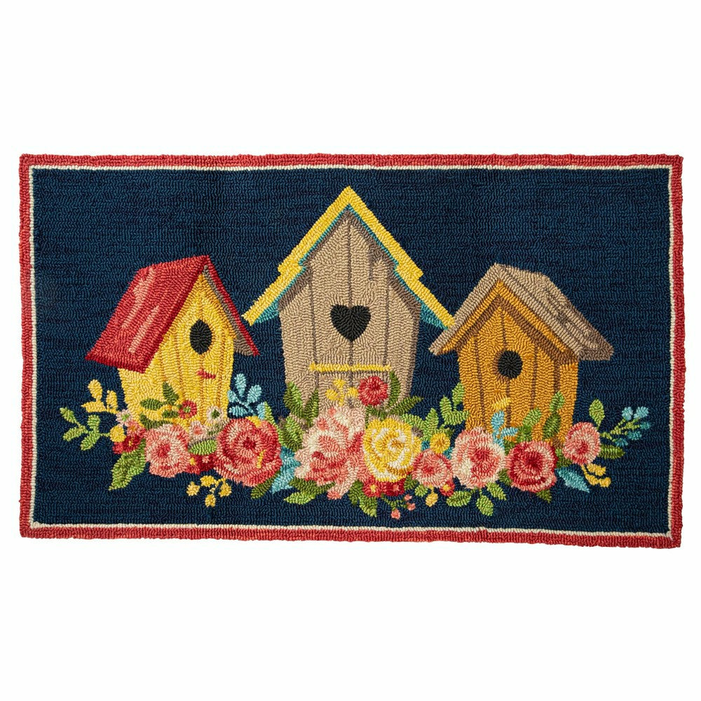 Indoor/Outdoor Birdhouse Hooked Polypropylene Accent Rug 24"x42" | Plow & Hearth