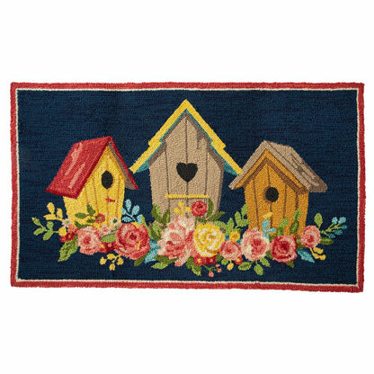 Indoor/Outdoor Birdhouse Hooked Polypropylene Accent Rug 24"x42" | Plow & Hearth