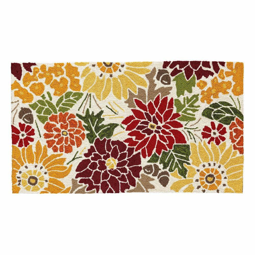 Indoor/Outdoor Fall Florals Polypropylene Accent Rug 24"x42" | Plow & Hearth