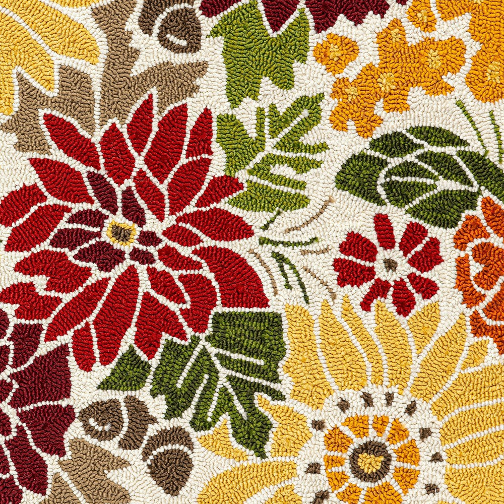 Indoor/Outdoor Fall Florals Polypropylene Accent Rug 24"x42" | Plow & Hearth