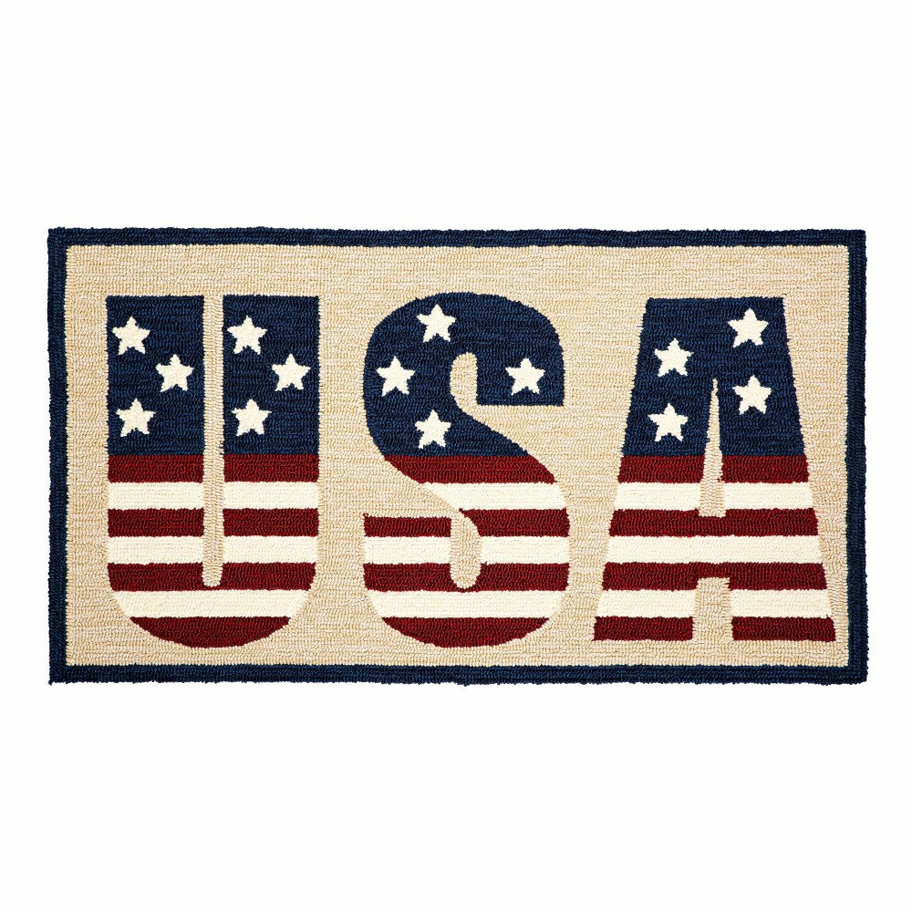 Indoor/Outdoor Hooked Polypropylene USA Pride Accent Rug 24" x 42" | Plow & Hearth