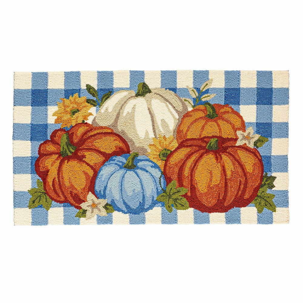 Indoor/Outdoor Pumpkin Patch Polypropylene Accent Rug 24"x42" | Plow & Hearth