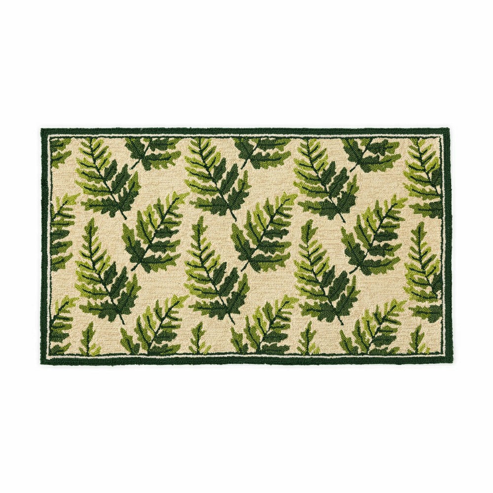 Indoor/Outdoor Fern Hooked Accent Rug | Plow & Hearth