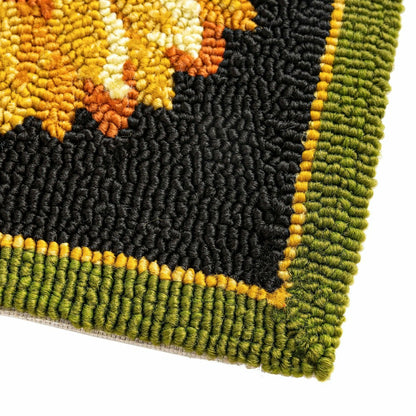 Indoor/Outdoor Sunflower Fields Hand-Hooked Polypropylene Accent Rug | Plow & Hearth