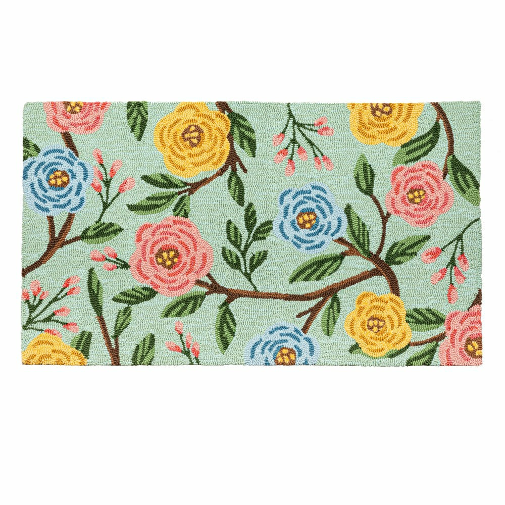 What She Shed Bloom Indoor/Outdoor Hooked Rug 24"x42" | Plow & Hearth
