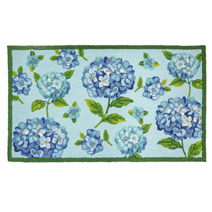 VivaStyle Indoor/Outdoor Hooked Rug, 24"x42", Hydrangea Haven | Plow & Hearth