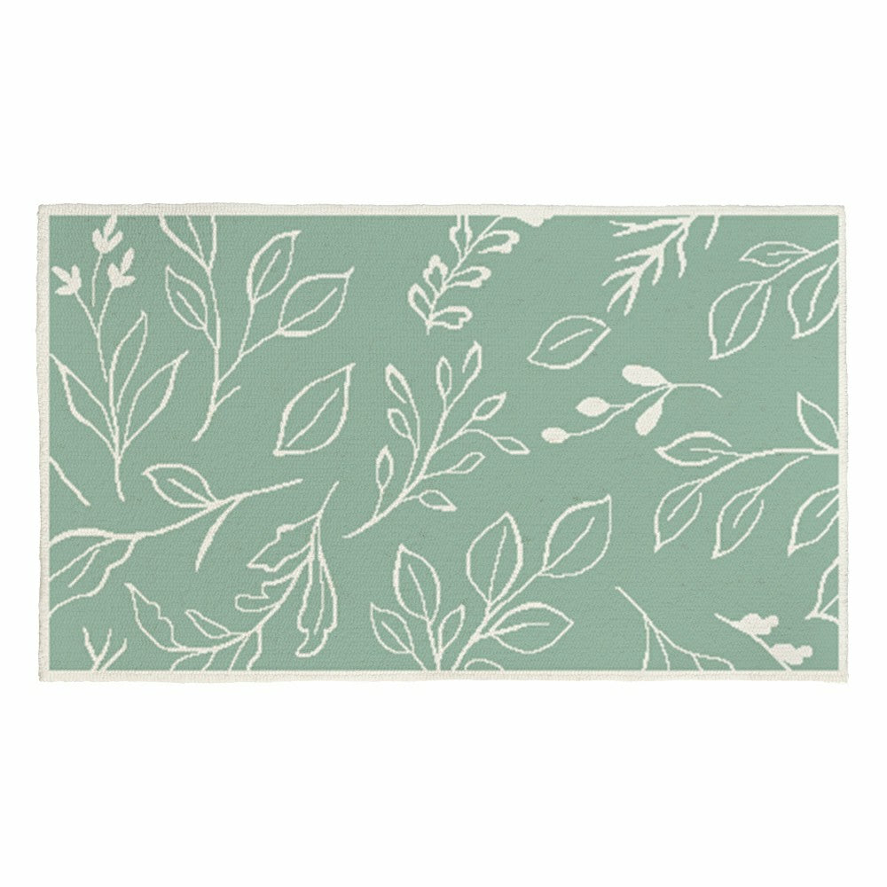 Verdant Greenery Indoor/Outdoor Hooked Rug 24"x42" | Plow & Hearth