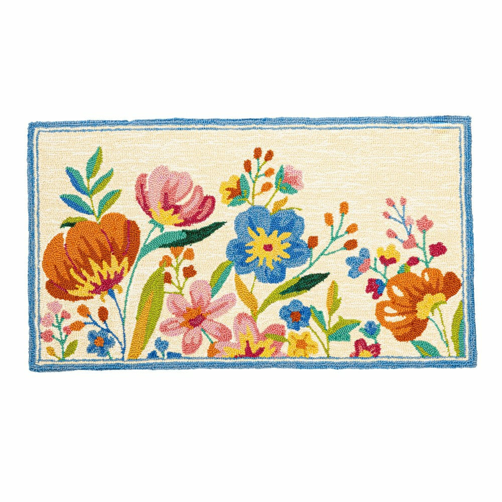 Spring Bloom Indoor/Outdoor Hooked Rug 24"x42" | Plow & Hearth