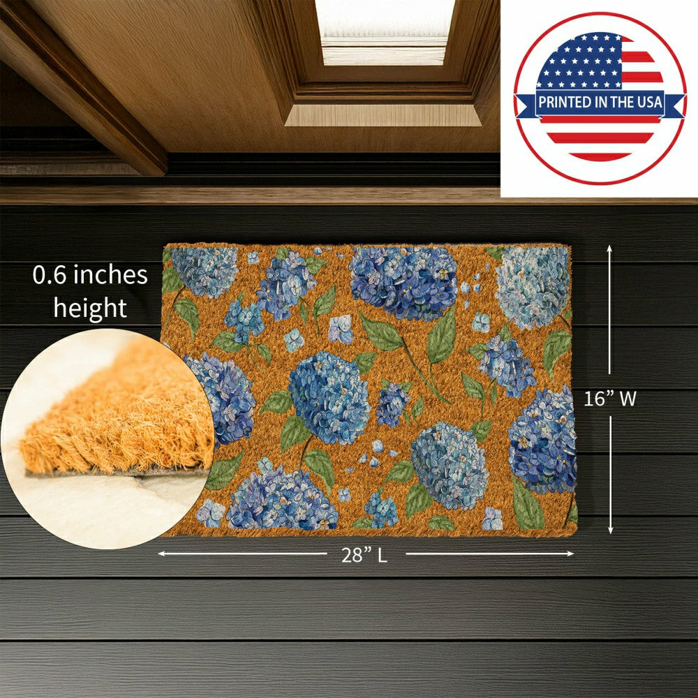 Hydrangea Haven, Coir Mat 28"x16" | Plow & Hearth