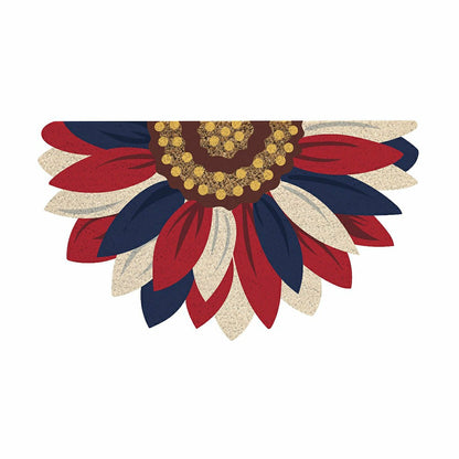 Patriotic Sunflower Shaped Coir Mat | Plow & Hearth