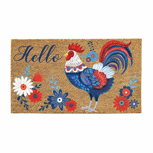 RWB Rooster Coir Mat | Plow & Hearth