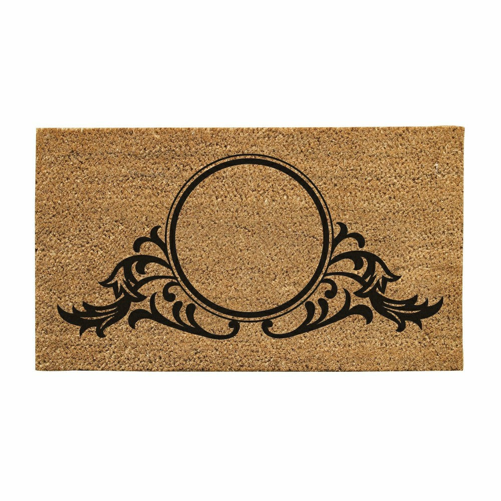 Circle Swirl Monogram Coir Door Mat, 18" X 30" | Plow & Hearth