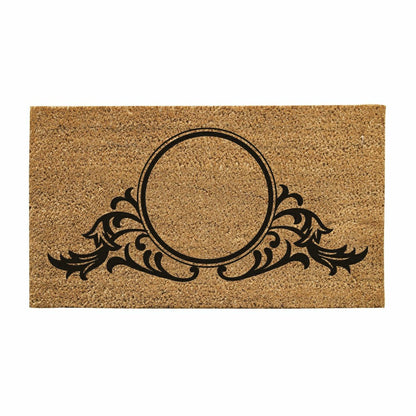 Circle Swirl Monogram Coir Door Mat, 18" X 30" | Plow & Hearth