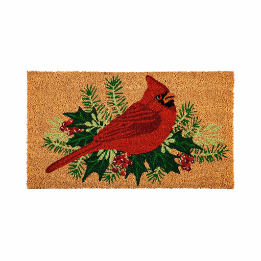 Winter Cardinal Coir Fiber Mat | Plow & Hearth