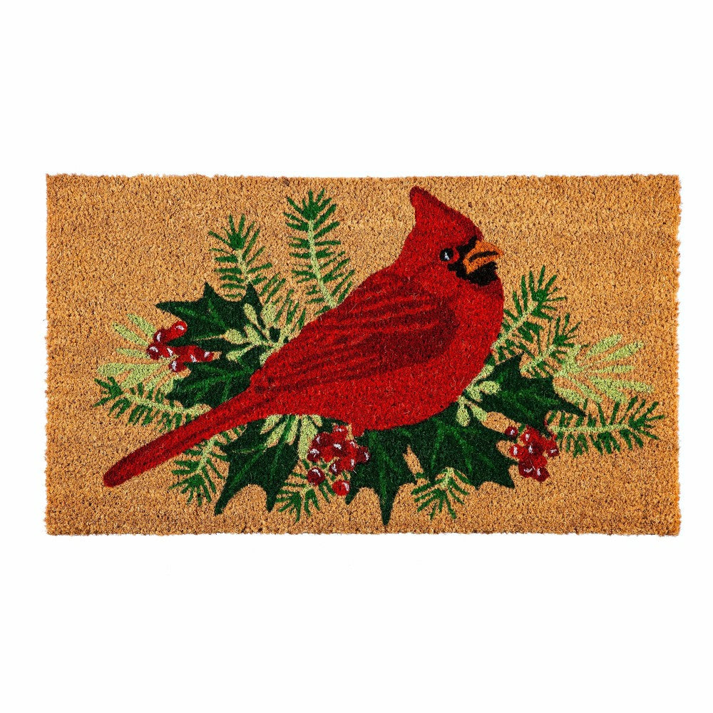 Winter Cardinal Coir Fiber Mat | Plow & Hearth