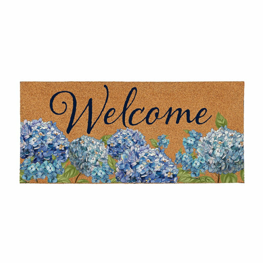 Hydrangea Haven, Flocked Coir Sassafras Switch Mat 22"x10" | Plow & Hearth