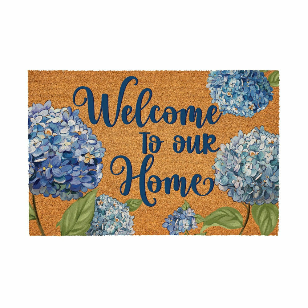 Hydrangea Haven Coir Mat, 36"x24" | Plow & Hearth