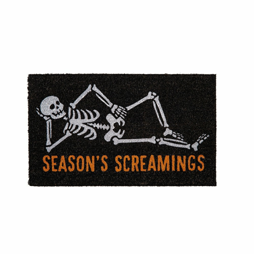 Skeleton "Season's Screamings" Coir Doormat | Plow & Hearth