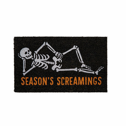 Skeleton "Season's Screamings" Coir Doormat | Plow & Hearth