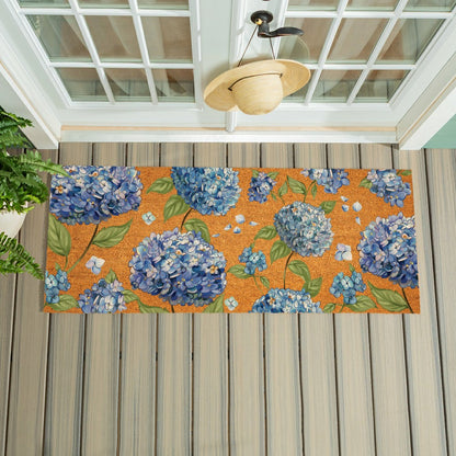 Hydrangea Haven Coir Mat, 60"x24" | Plow & Hearth