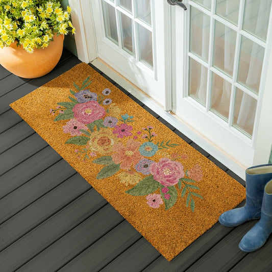 Bunny Blooms Spring Blossom, Coir Mat, 60"x24" | Plow & Hearth