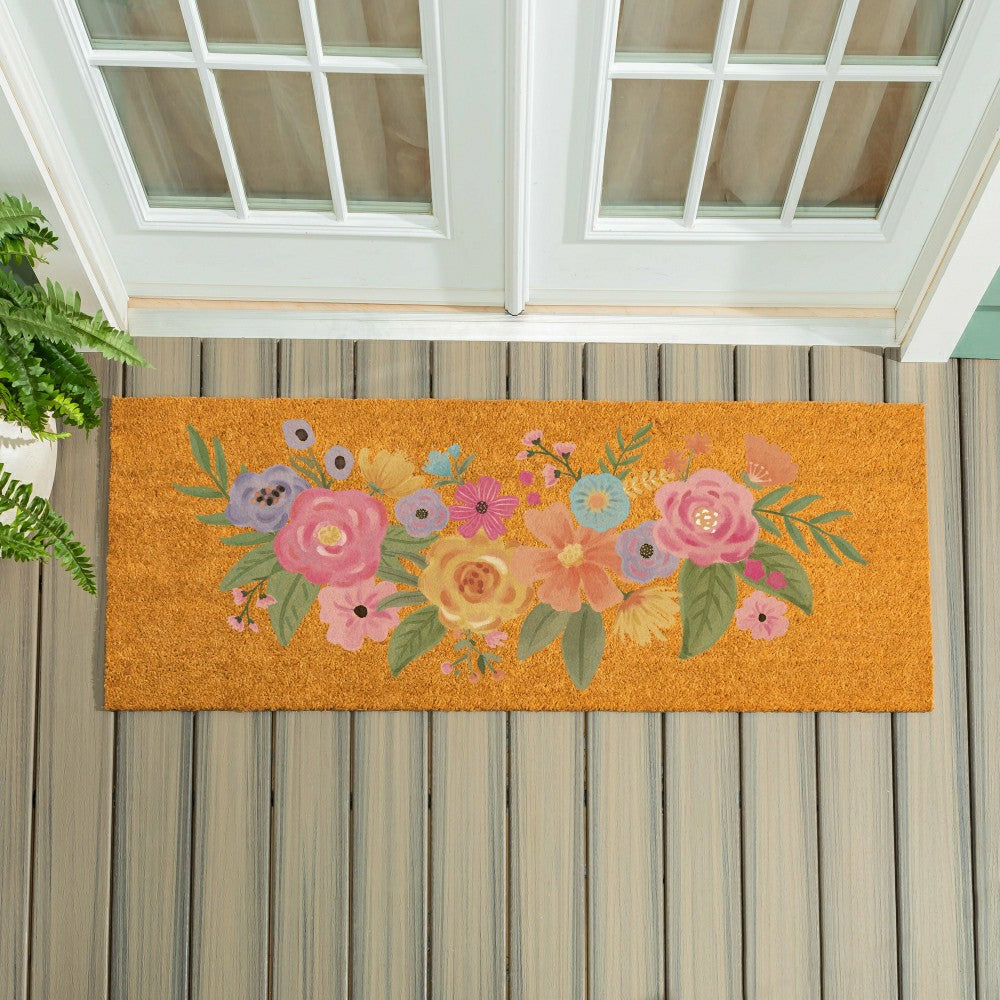 Bunny Blooms Spring Blossom, Coir Mat, 60"x24" | Plow & Hearth
