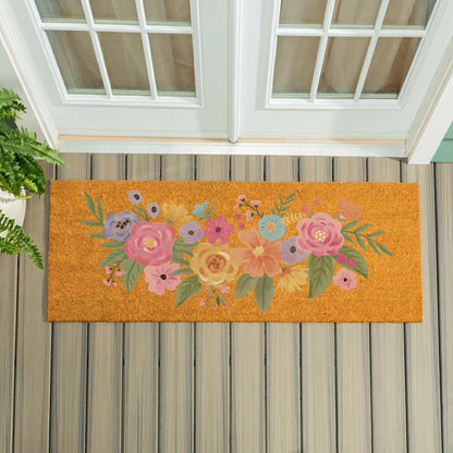Bunny Blooms Spring Blossom, Coir Mat, 60"x24" | Plow & Hearth