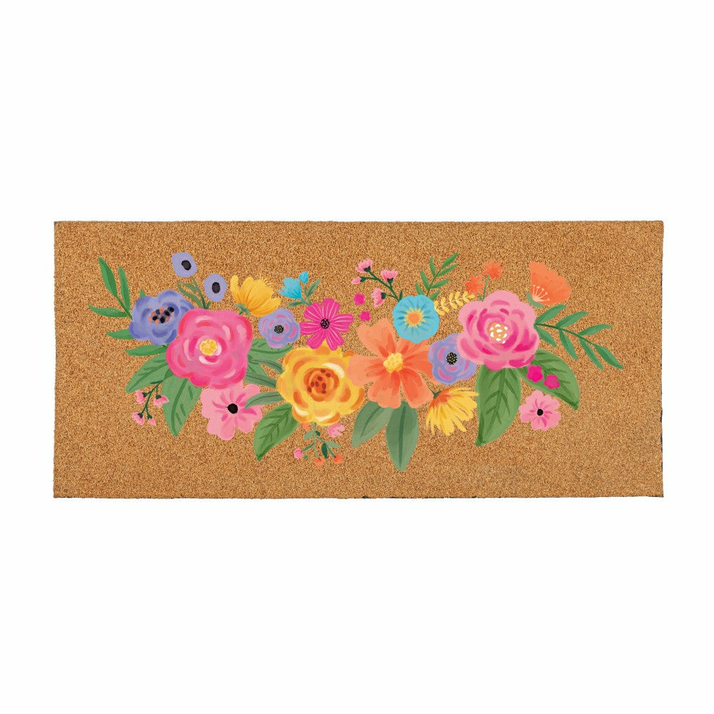 Bunny Blooms Spring Blossom, Flocked Coir Sassafras Switch Mat 22"x10" | Plow & Hearth