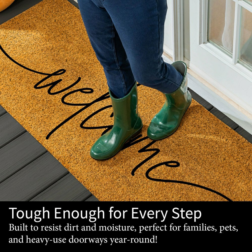 Oversized Welcome Coir Mat, 60"x24" | Plow & Hearth