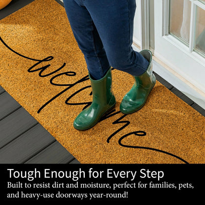 Oversized Welcome Coir Mat, 60"x24" | Plow & Hearth
