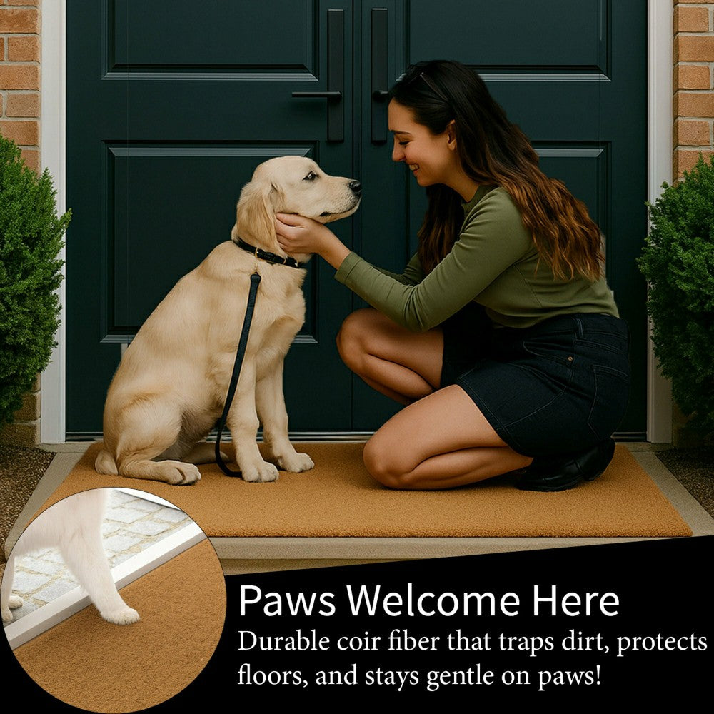 Oversized Welcome Coir Mat, 60"x24" | Plow & Hearth