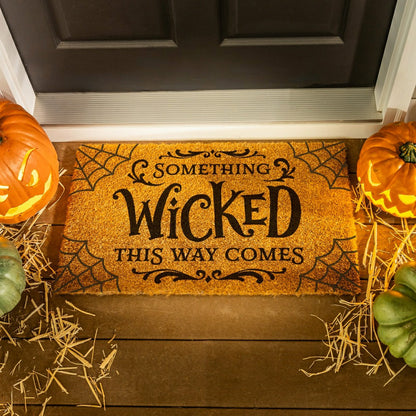 HALLOWEEN Coir Mat, "SOMETHING WICKED THIS WAY COMES",28"x16" | Plow & Hearth