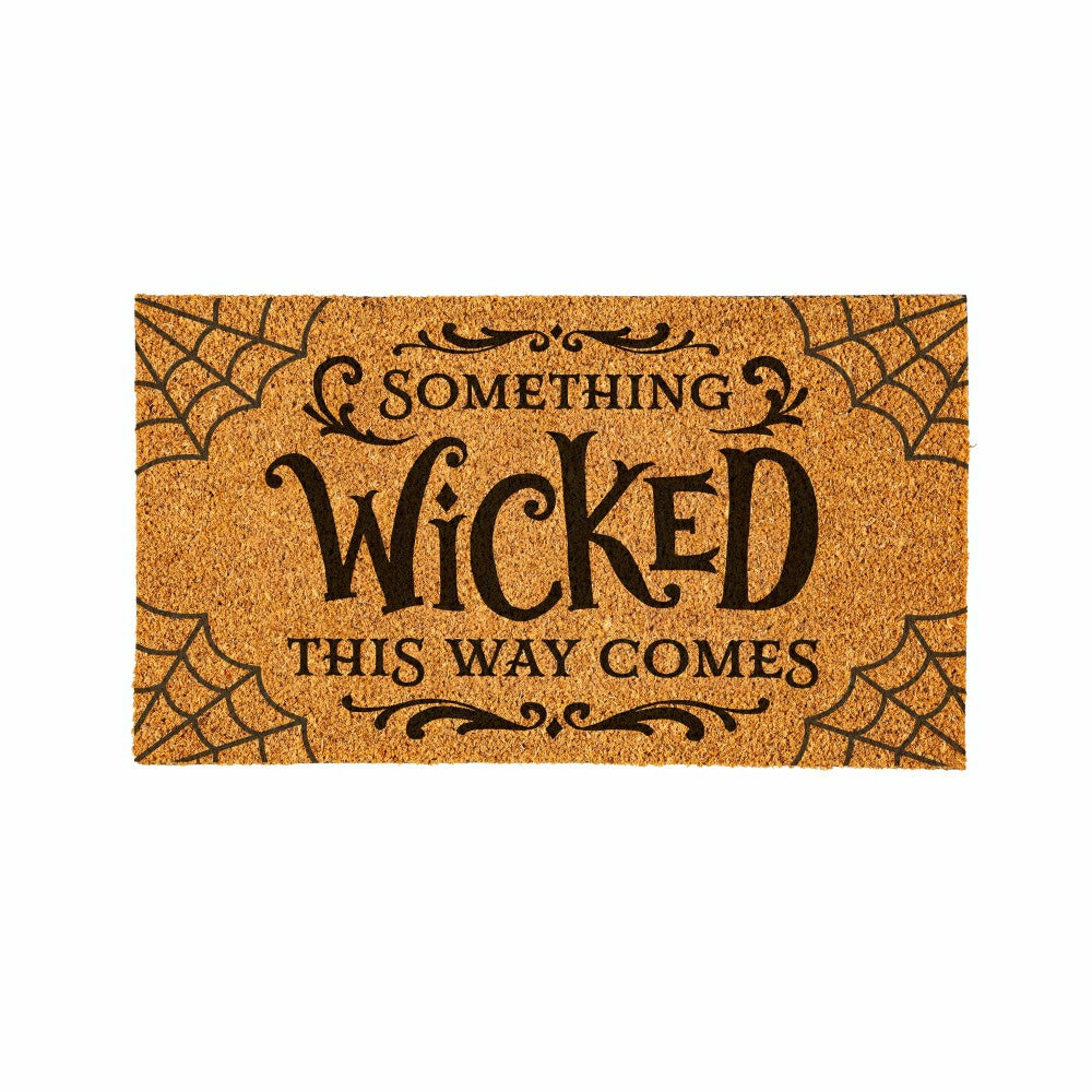 HALLOWEEN Coir Mat, "SOMETHING WICKED THIS WAY COMES",28"x16" | Plow & Hearth