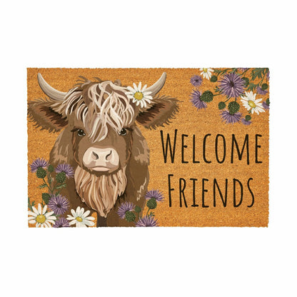Petal & Plow Highland Cow Coir Mat, 36"x24" | Plow & Hearth