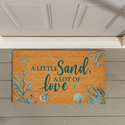 Blue Coastal Beach, Coir Mat 28"x16" | Plow & Hearth