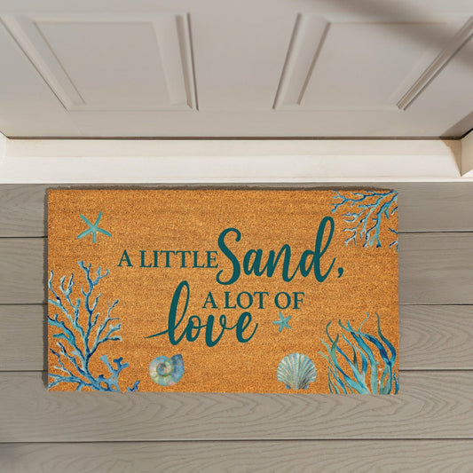 Blue Coastal Beach, Coir Mat 28"x16" | Plow & Hearth