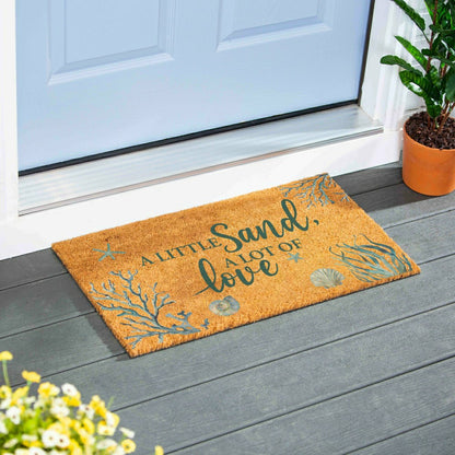Blue Coastal Beach, Coir Mat 28"x16" | Plow & Hearth
