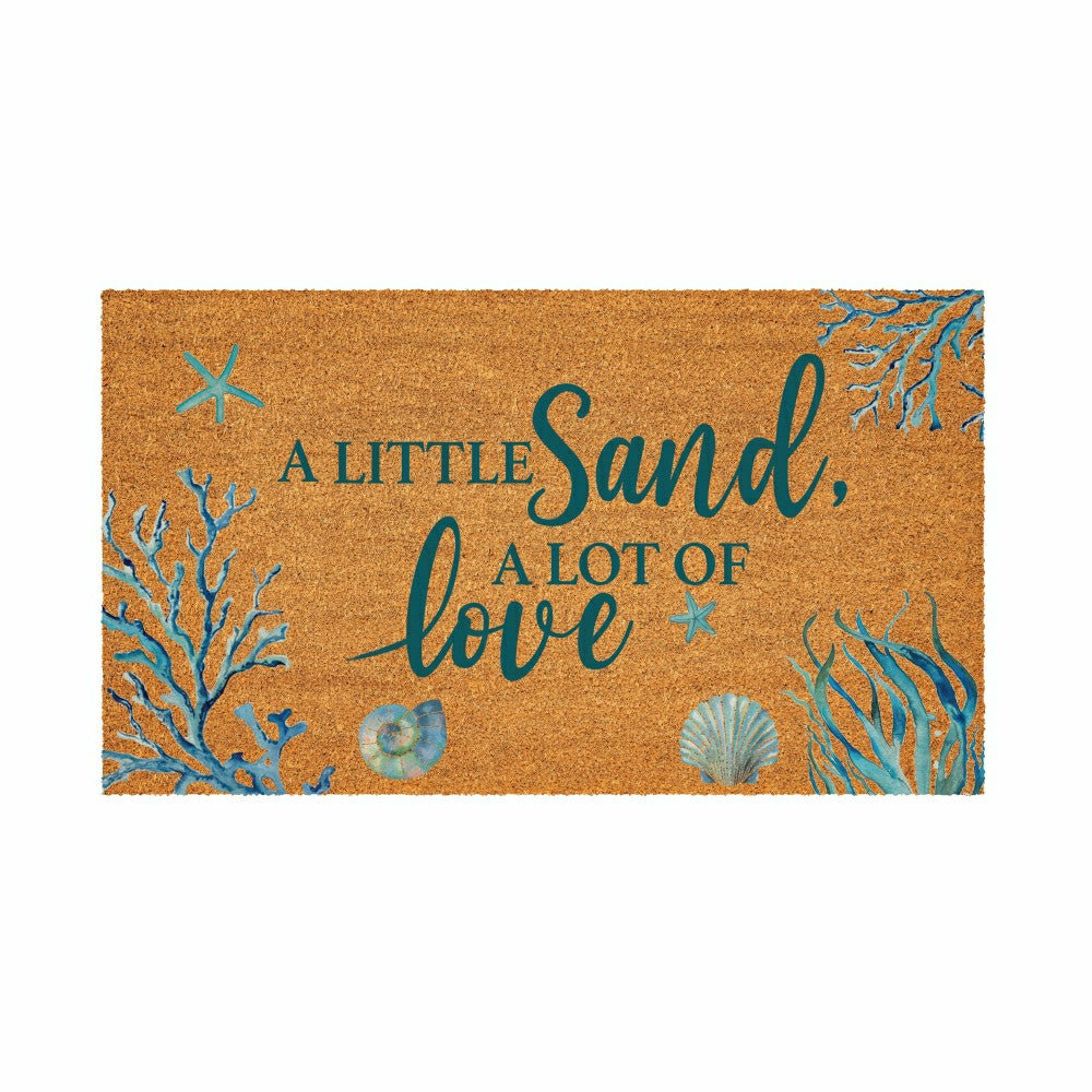 Blue Coastal Beach, Coir Mat 28"x16" | Plow & Hearth