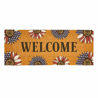 American Classic Patriotic Sunflower, Coir Mat, 60"x24" | Plow & Hearth