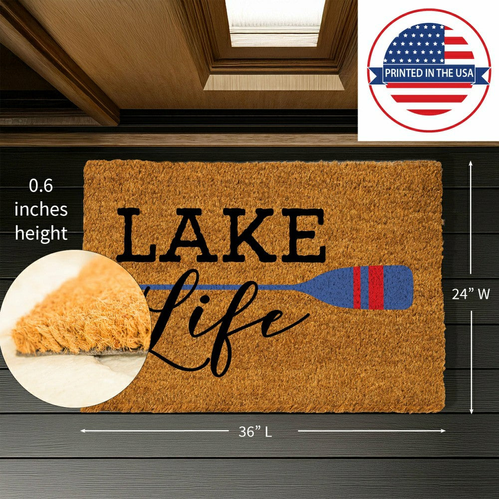 Lake Coir Mat Life Paddle 36x24" | Plow & Hearth