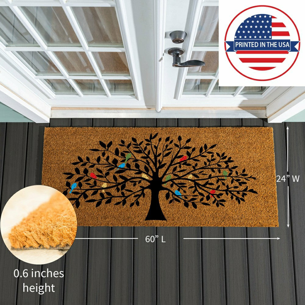 Tree of Life w/ Multi-ColorBirds, 24"x60" | Plow & Hearth