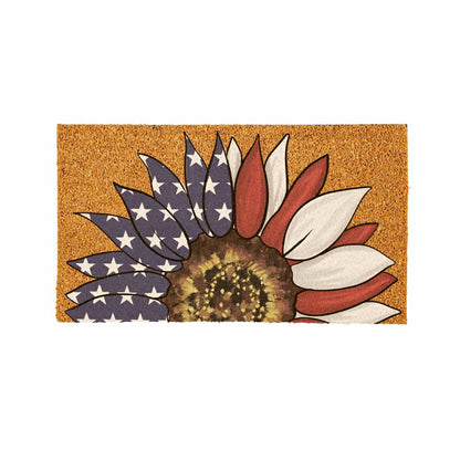 American Classic Patriotic Sunflower, Coir Mat 28"x16" | Plow & Hearth