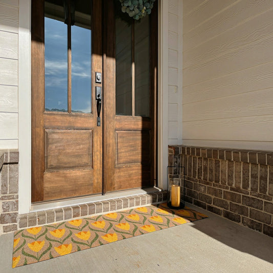 Neighburly Buttercups Doormat, Sunflower & Coir Double Door | Plow & Hearth