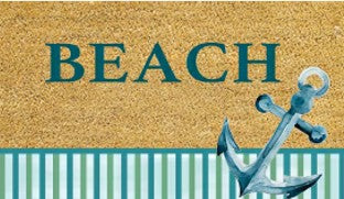 Blue Coastal Beach, Coir Mat 36"x24" | Plow & Hearth